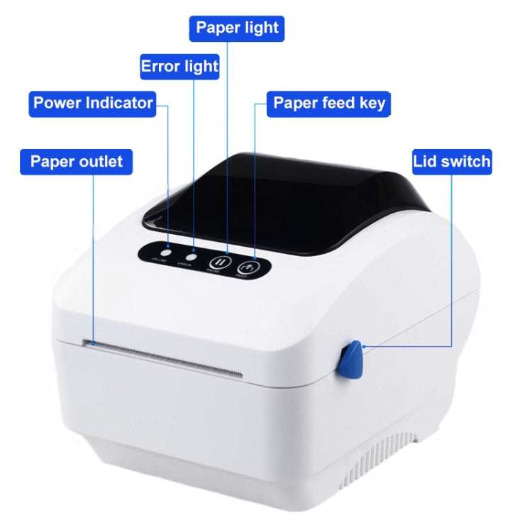 Xprinter XP-320B 80mm Thermal Barcode Supermarket Cashier Label Printer, Spec: USB+Bluetooth(US Plug) - Printer by Xprinter | Online Shopping UK | buy2fix