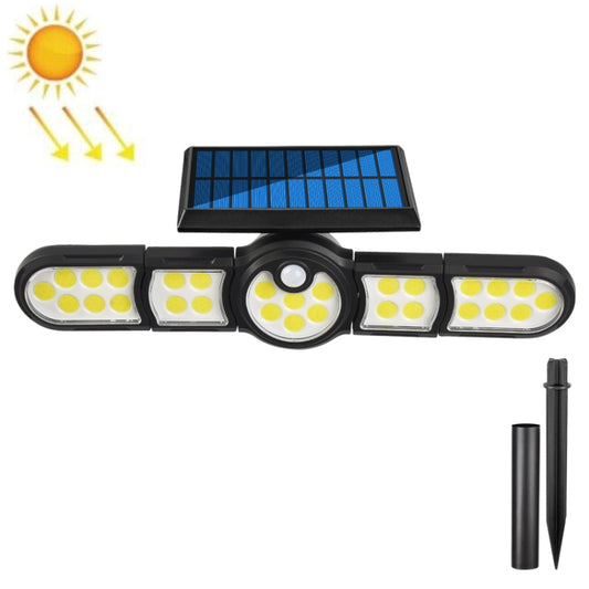 Garden Solar Wall Light Outdoor Waterproof Lawn Light Landscape Corridor Small Street Light, Spec: 5-Head 196 COB - Solar Lights by buy2fix | Online Shopping UK | buy2fix