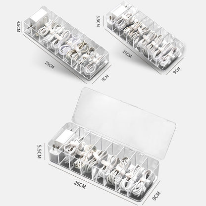 Dust Storage Line Box Hub Finishing Box Desktop Data Cable Storage Box, Specification: 8 Grid Basic - Storage Boxes by buy2fix | Online Shopping UK | buy2fix