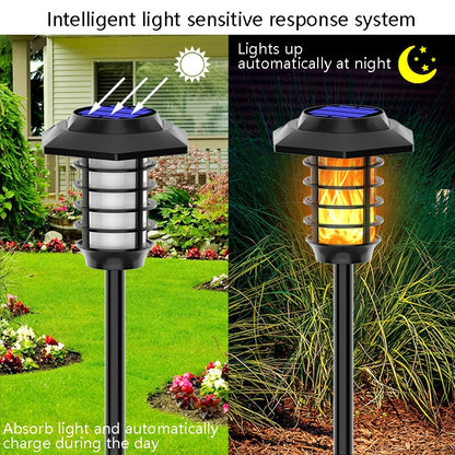 Solar LED Lawn Simulation Flame Lamp Outdoor Garden Lighting Landscape Light, Spec: 66 LED - Solar Lights by buy2fix | Online Shopping UK | buy2fix