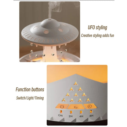 UFO Water Drop Aromatherapy Humidifier Desktop Remote Control Diffuser, Plug: EU Plug(White) - Air Purifiers & Accessories by buy2fix | Online Shopping UK | buy2fix