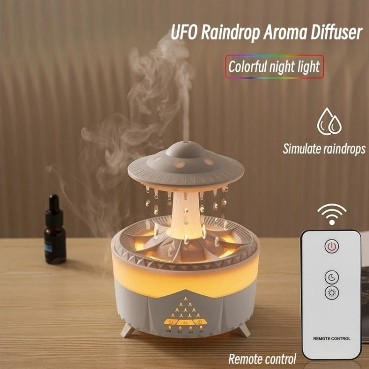 UFO Water Drop Aromatherapy Humidifier Desktop Remote Control Diffuser, Plug: US Plug(White) - Air Purifiers & Accessories by buy2fix | Online Shopping UK | buy2fix