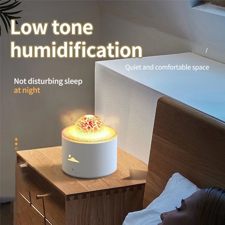 HX-130 Colorful Night Light Planet Desktop Flame Aromatherapy Humidifier, Spec: UK Plug(White) - Air Purifiers & Accessories by buy2fix | Online Shopping UK | buy2fix