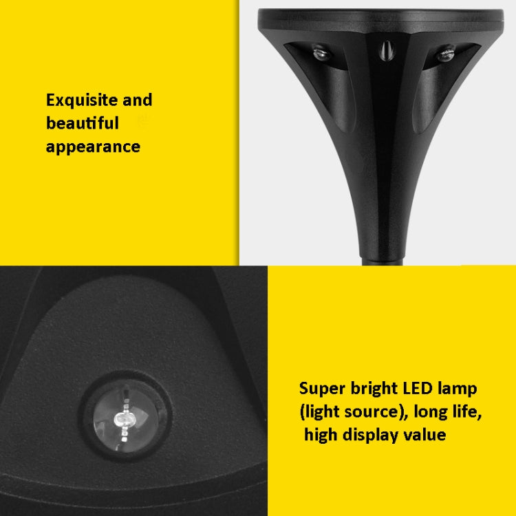 TS-S5206 4 LED Four-Sided Luminous Solar Lawn Lamp Ground Plug Light, Color temperature: Warm Light 3000K - Solar Lights by buy2fix | Online Shopping UK | buy2fix