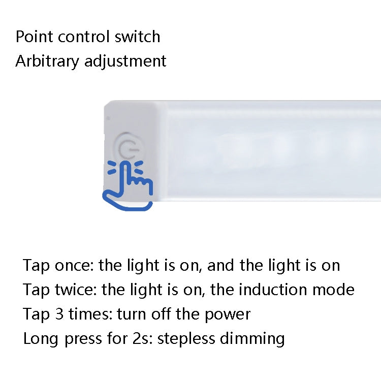 LED Human Body Induction Lamp Long Strip Charging Cabinet Lamp Strip, Size: 15cm(Silver and White Light) - Sensor LED Lights by buy2fix | Online Shopping UK | buy2fix