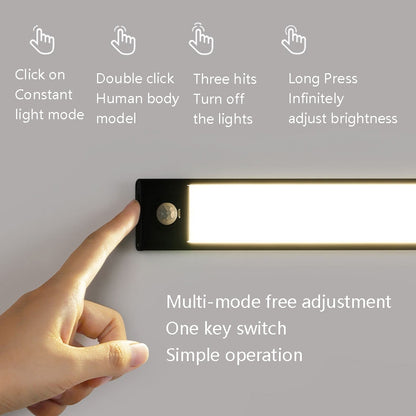 Intelligent Automatic Human Body Induction Wireless LED Lamp 40cm(Silver + White Light) - Sensor LED Lights by buy2fix | Online Shopping UK | buy2fix