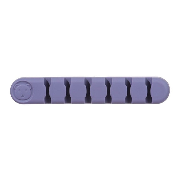 6 Holes Bear Silicone Desktop Data Cable Organizing And Fixing Device(Lavender Gray) - Cable Organizer by buy2fix | Online Shopping UK | buy2fix