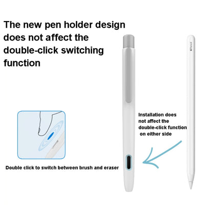 Double-Click Automatic Retractable Stylus Pen Case For Apple Pencil 2(Deep Space Gray) - Pencil Accessories by buy2fix | Online Shopping UK | buy2fix