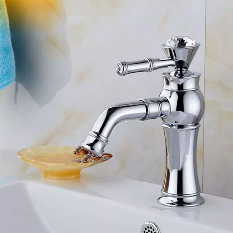 All Bronze Bathroom Basin Hot And Cold Water Faucet, Style: Electroplated Short Model - Faucets & Accessories by buy2fix | Online Shopping UK | buy2fix
