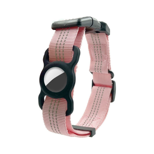 PUGGA GG1002 Polyester Dog GPS Device Protector Collar For AirTag, Size: M(Pink) - Pet Series by null | Online Shopping UK | buy2fix