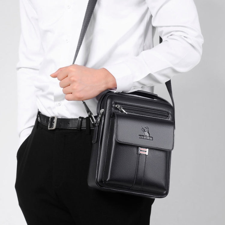 WEIXIER D244 Men Shoulder Bag Large Capacity Business Retro Messenger Bag(Black) - Single-shoulder Bags by WEIXIER | Online Shopping UK | buy2fix