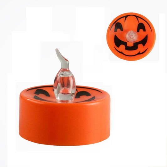 Halloween Electronic LED Candle Light, Color: Yellow Light Flash(Orange Shell Ghost Face) - Halloween Decoration Lamps by buy2fix | Online Shopping UK | buy2fix