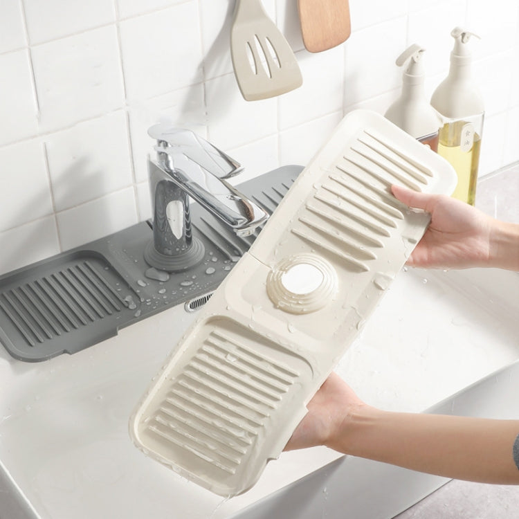 Faucet Silicone Draining Mat Anti-splash Kitchen Sink Non-slip Soap Mat, Size: Large(Deep Gray) - Shelf by buy2fix | Online Shopping UK | buy2fix