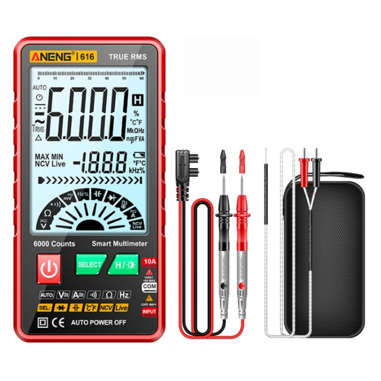 ANENG 616 Automatic High-precision Digital Display Capacitance Multimeter, Color: Red(Color Box) - Digital Multimeter by ANENG | Online Shopping UK | buy2fix