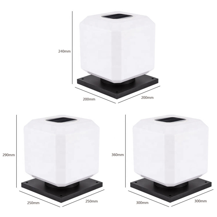 003 Solar Square Outdoor Post Light LED Waterproof Wall Lights, Size: 30cm (Warm Light) - Solar Lights by buy2fix | Online Shopping UK | buy2fix