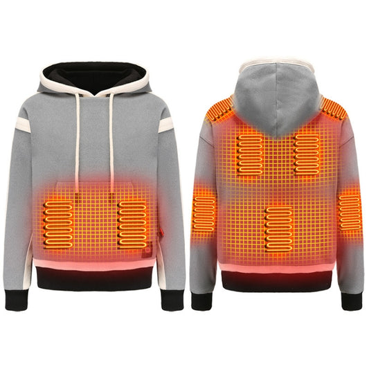 USB Smart Electric Heating Warming Thickened Hooded Sweatshirt, Size: XL(Grey) - Hoodie by buy2fix | Online Shopping UK | buy2fix