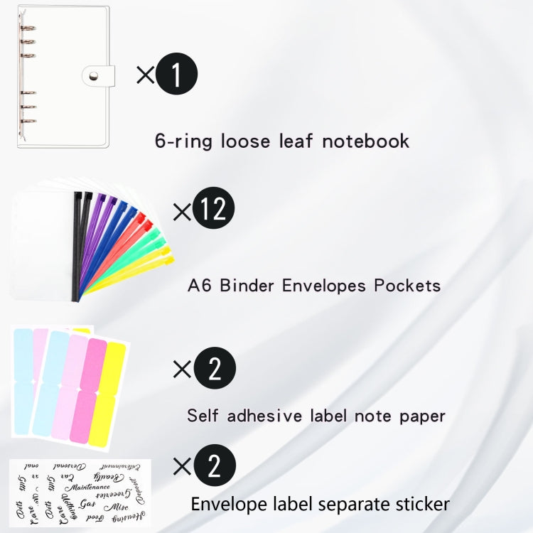 A6 Transparent PVC Loose-leaf Binder Cash Budget Handbook Notepad(XJYS-005) - Notebooks by buy2fix | Online Shopping UK | buy2fix