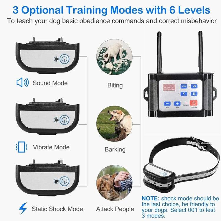 Outdoor Wireless Electronic Pet Fence Night Reflective Collar, Specification: One for  Three(EU Plug) - Training Aids by buy2fix | Online Shopping UK | buy2fix
