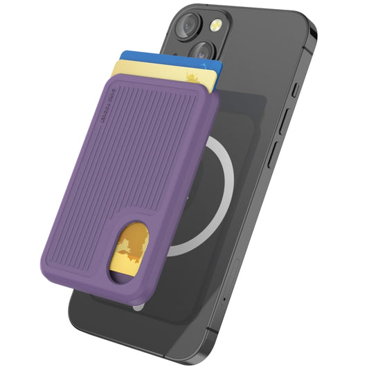 AhaStyle PT133-B Magnetic Vertical Silicone Card Holder(Purple) - Adhesive Card Holders by AhaStyle | Online Shopping UK | buy2fix