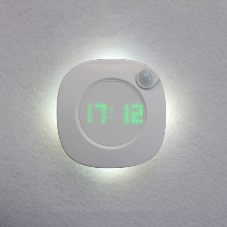 JMD-03 Human Body Infrared Sensor LED Night Light Wall Clock for Bathroom,Spec: Without Time Charging Model - Sensor LED Lights by buy2fix | Online Shopping UK | buy2fix