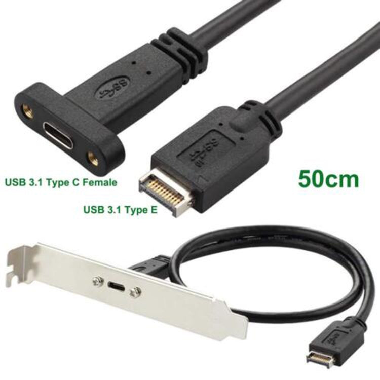 USB 3.1 Type-E To USB-C / Type-C Connector Front Panel Header 0.3m Low Profile Bracket - Cable & Adapters by buy2fix | Online Shopping UK | buy2fix