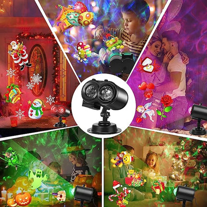 12 Cards AU Plug Color Card Pattern 9W Christmas Projection Light Remote Control Snow Light - Christmas Decoration Lamps by buy2fix | Online Shopping UK | buy2fix