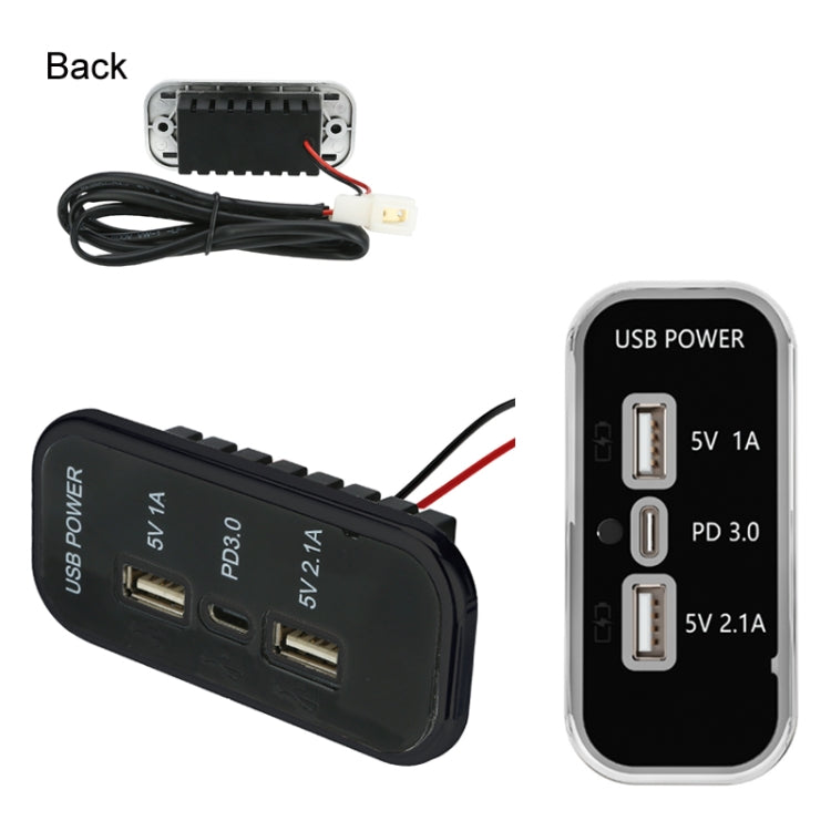 12/24V USB+Type-C Car, RV, Boat Mobile Phone Charger Modification(Black 2.1A+1A+PD3.0) - DIY Modified Charger by buy2fix | Online Shopping UK | buy2fix