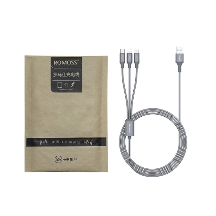 ROMOSS CB25 3 In 1 3.5A  8 Pin + Micro USB + Type C/USB-C Cable 1.5m(Star Blue) - Multifunction Cable by ROMOSS | Online Shopping UK | buy2fix