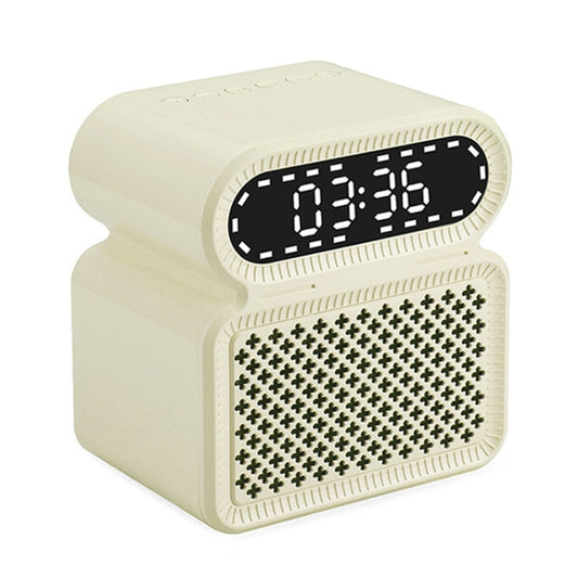 Desktop Alarm Clock Bluetooth Speaker Dual-speaker High-power Computer Audio(Light Yellow) - Desktop Speaker by buy2fix | Online Shopping UK | buy2fix