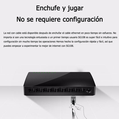 Tenda SG108 100/1000M Desktop Network Switch 8 Port Gigabit Desktop Switch Ethernet Switch LAN Hub(US Plug) - Network Hubs by Tenda | Online Shopping UK | buy2fix
