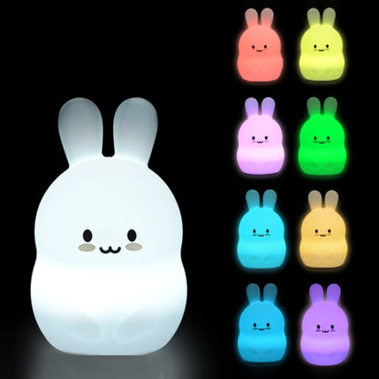 Rabbit Silicone Pat Night Light Children Gift Color Changing Lamp, Specification: Charging Remote Control - Night Lights by buy2fix | Online Shopping UK | buy2fix