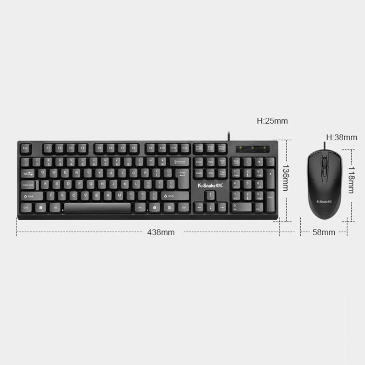 K-Snake KM007 Wired Keyboard And Mouse Set Desktop Computer Keyboard, Style: Without Mouse - Wired Keyboard by K-Snake | Online Shopping UK | buy2fix