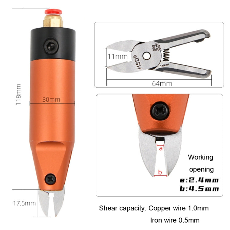 HSD HS-5M+S2S Cut Metal Set 2 In 1 Pneumatic Snip Plier Cutting Metal Plastic Model Scissor Tool - Pliers by HSD | Online Shopping UK | buy2fix