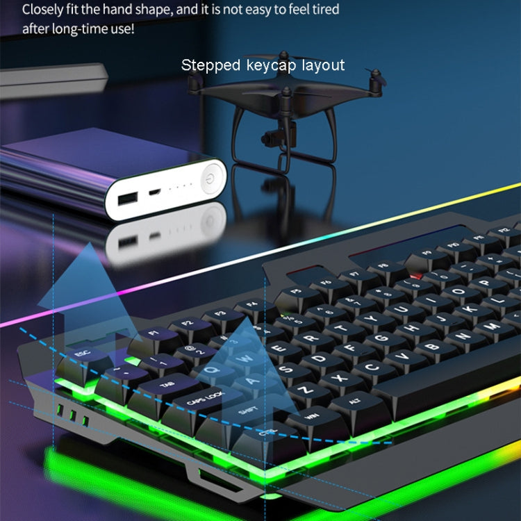 K-Snake Mechanical Feel Keyboard Mouse Kit USB Wired 104 Keycaps Computer Keyboard, Style: Single Keyboard (Black) - Wired Keyboard by K-Snake | Online Shopping UK | buy2fix