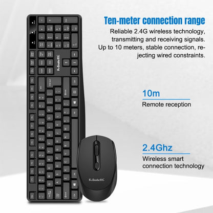 K-Snake WK800 Wireless 2.4G Keyboard Mouse Set Tabletop Computer Notebook Business Office House Use, Color: White - Wireless Keyboard by K-Snake | Online Shopping UK | buy2fix