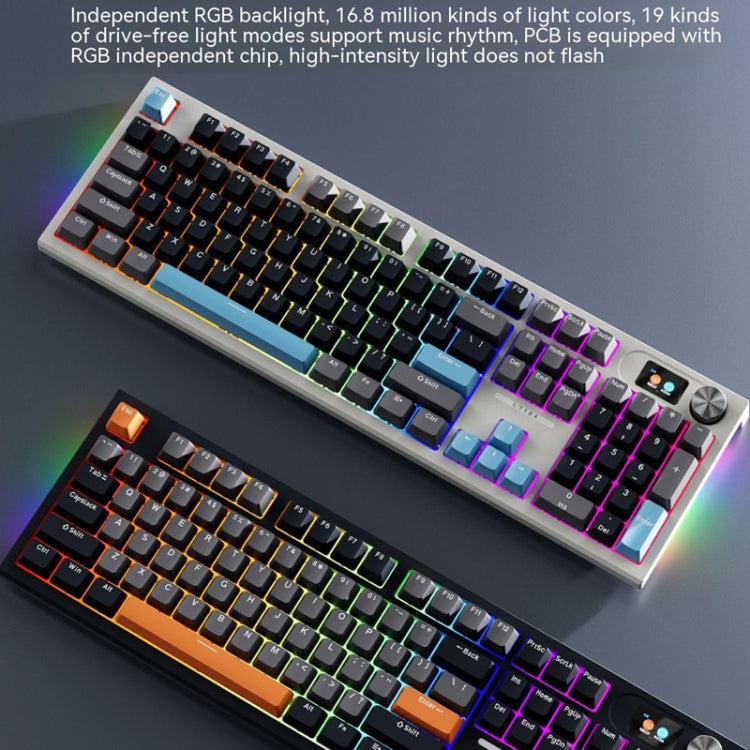 LANGTU LT104 Mechanical Keyboard Backlight Display Flexible DIY Keyboard, Style: Wired Single Mode Gold Axis (White) - Wired Keyboard by LANGTU | Online Shopping UK | buy2fix