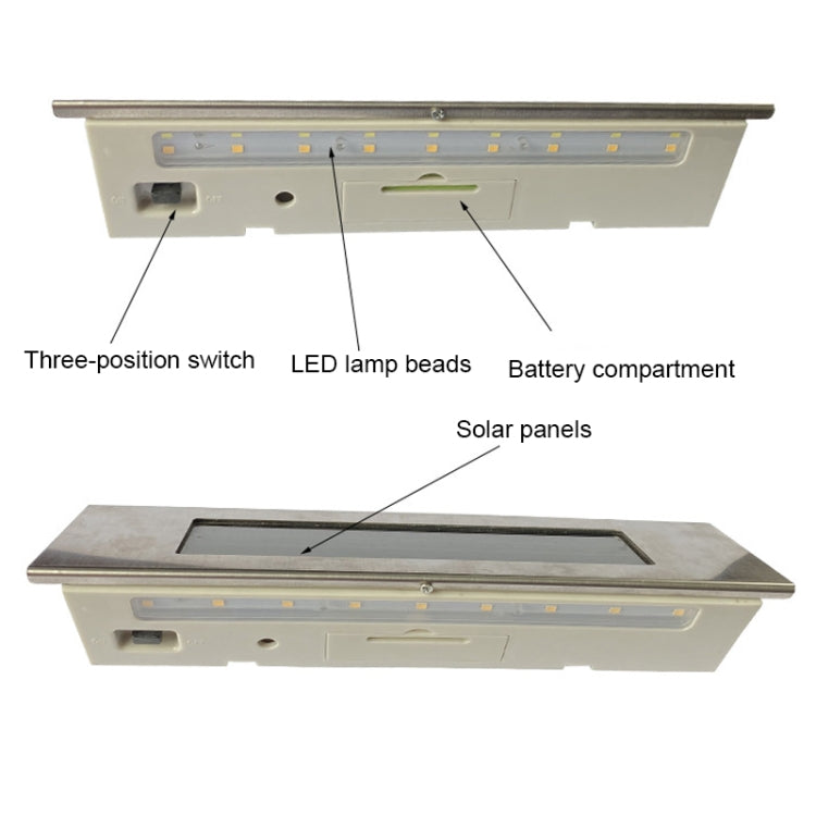 Small-4LED White Light (67x30)  Stainless Steel Solar House Number Wall Light LED Address Indication Number Plate - Solar Lights by buy2fix | Online Shopping UK | buy2fix