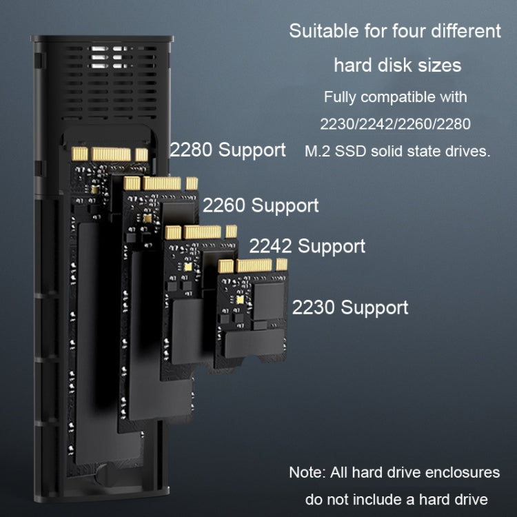Blueendless 2809 General Dual Protocol Wiring C-A M.2 Mobile Hard Disk Case SSD External Solid Hard Drive Enclosure Box - HDD Enclosure by Blueendless | Online Shopping UK | buy2fix