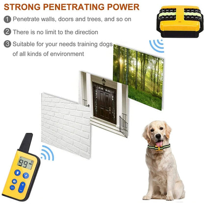 800m Remote Control Dog Trainer Stop Barker Electrical Shock Vibration Pet Collar(Black) - Training Aids by buy2fix | Online Shopping UK | buy2fix