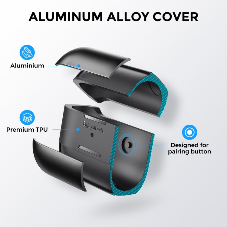 AhaStyle WG75-PRO For AirPods Pro Split TPU+Aluminum Alloy Combination Protective Cover(Gray) - For AirPods Pro by AhaStyle | Online Shopping UK | buy2fix