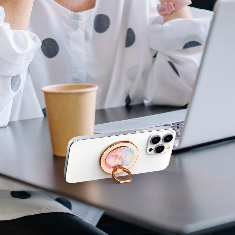 AhaStyle DD-01 Magsafe Aluminum Alloy Magnetic Suction Support Desktop Storage Base For IPhone 12/13/14/15 Series(Marble White) - Ring Holder by AhaStyle | Online Shopping UK | buy2fix
