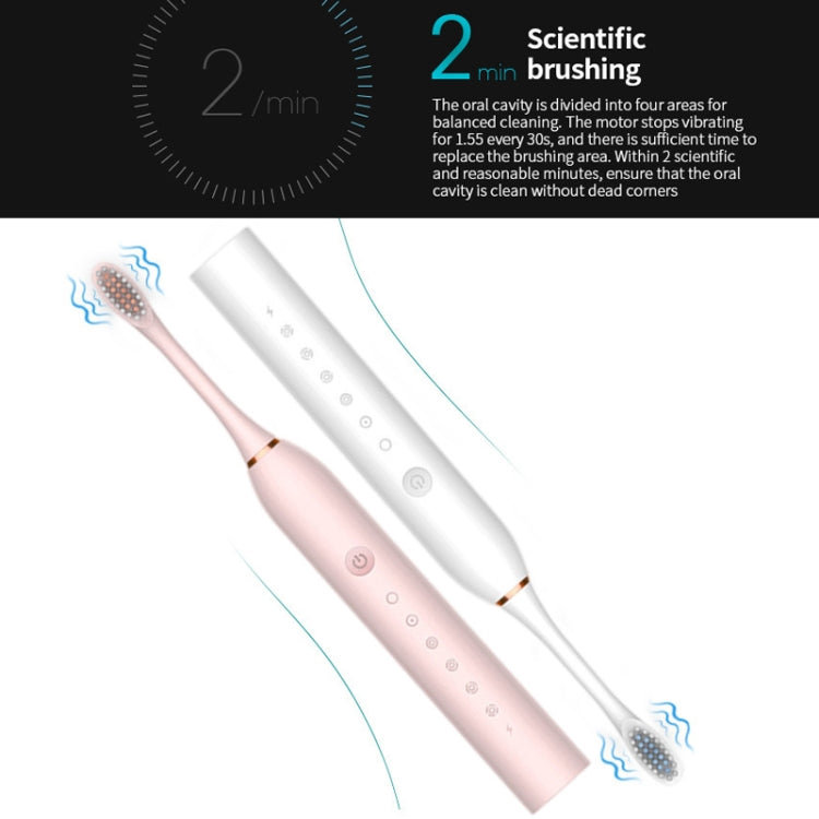 Rechargeable Ultrasonic Soft Bristle Electrical Toothbrushes Flosser 6 Gear With 4 Brushes(White) - Toothbrushes by buy2fix | Online Shopping UK | buy2fix