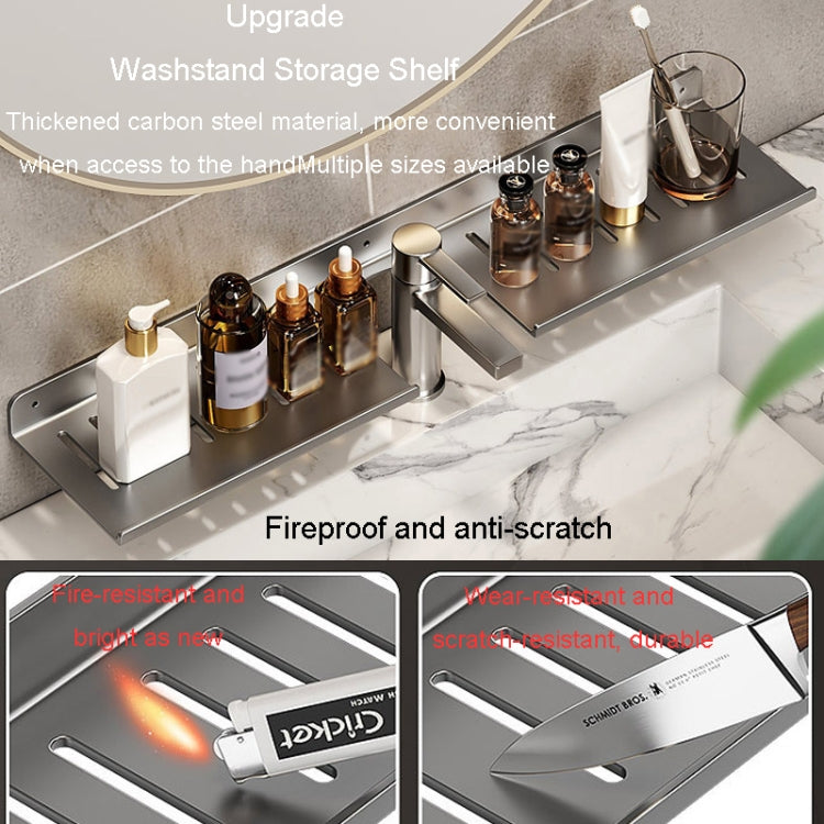 Faucet Rack Home Bathroom Vanity Shelf No Hole Storage Shelf, Length: 50cm (Black) - Shelves by buy2fix | Online Shopping UK | buy2fix