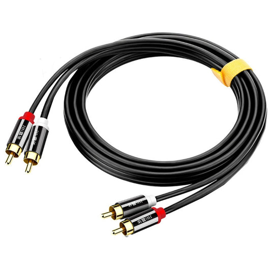 JINGHUA 2RCA Double Lotus Plug Audio Cable Left/Right Channel Stereo Amplifier Connection Wire, Length: 1.5m - RCA Cable by JINGHUA | Online Shopping UK | buy2fix