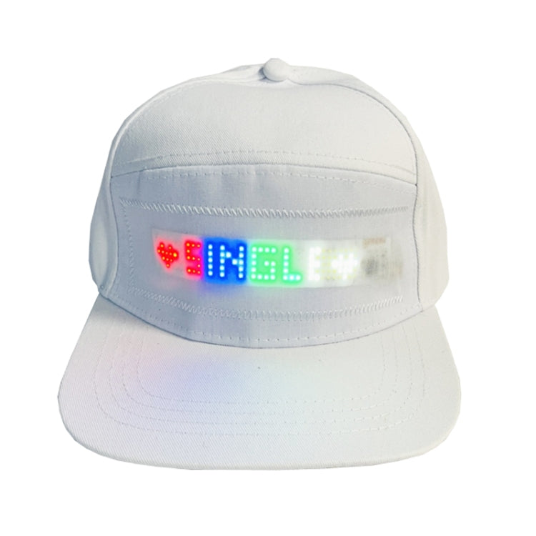 LED Luminous Advertising Hat DIY Words Pixel Lighting Rechargeable Bluetooth APP Control Scrolling Message Flexible Cap(Mixed Color Letter White) - Peaked Cap by buy2fix | Online Shopping UK | buy2fix