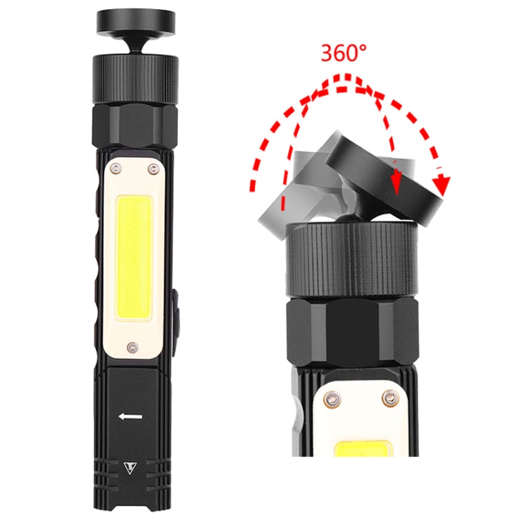 XPG+COB Red White Light USB Rechargeable Folding Strong Light Flashlight, Style: 3189A Large - LED Flashlight by buy2fix | Online Shopping UK | buy2fix