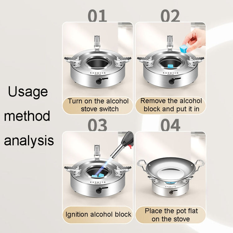 Kacheeg Stainless Steel Alcohol Dry Cooker Single Person Small Stove Boiler, Diameter: 26cm(Pot) - Soup & Stock Pots by Kacheeg | Online Shopping UK | buy2fix