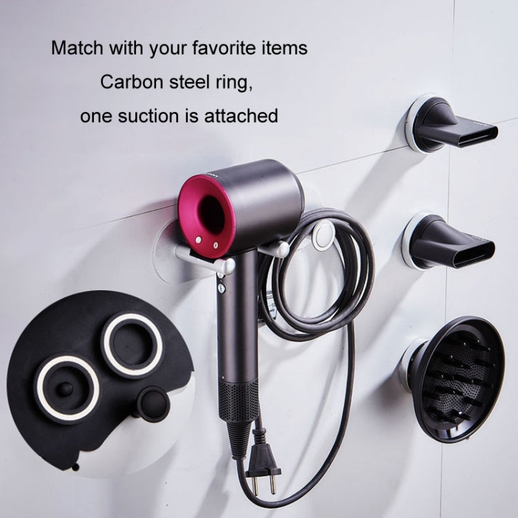 Wall Mounted Hair Dryer Holder Hole-Free Bathroom Space Aluminum Multifunctional Shelf, Style: Small Black - Shelves by buy2fix | Online Shopping UK | buy2fix