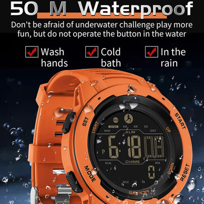 SANDA 2145 Calorie Pedometer Alarm Clock Waterproof Multifunctional Hiking Sports Shockproof Smart Watch(Red) - Sport Watches by SANDA | Online Shopping UK | buy2fix