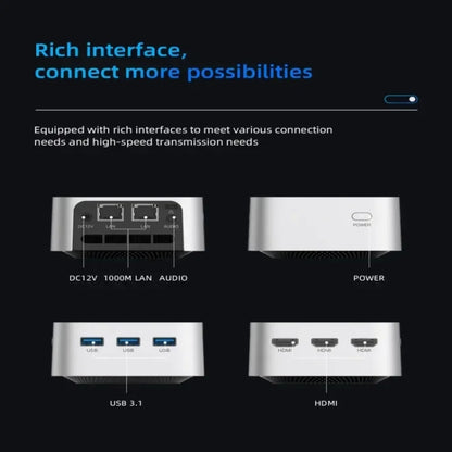 T8Plus Alder Lake-N100 4K Dual Band WIFI Bluetooth Office Game Portable Mini PC, Spec: 8G 256G EU Plug - Windows Mini PCs by buy2fix | Online Shopping UK | buy2fix